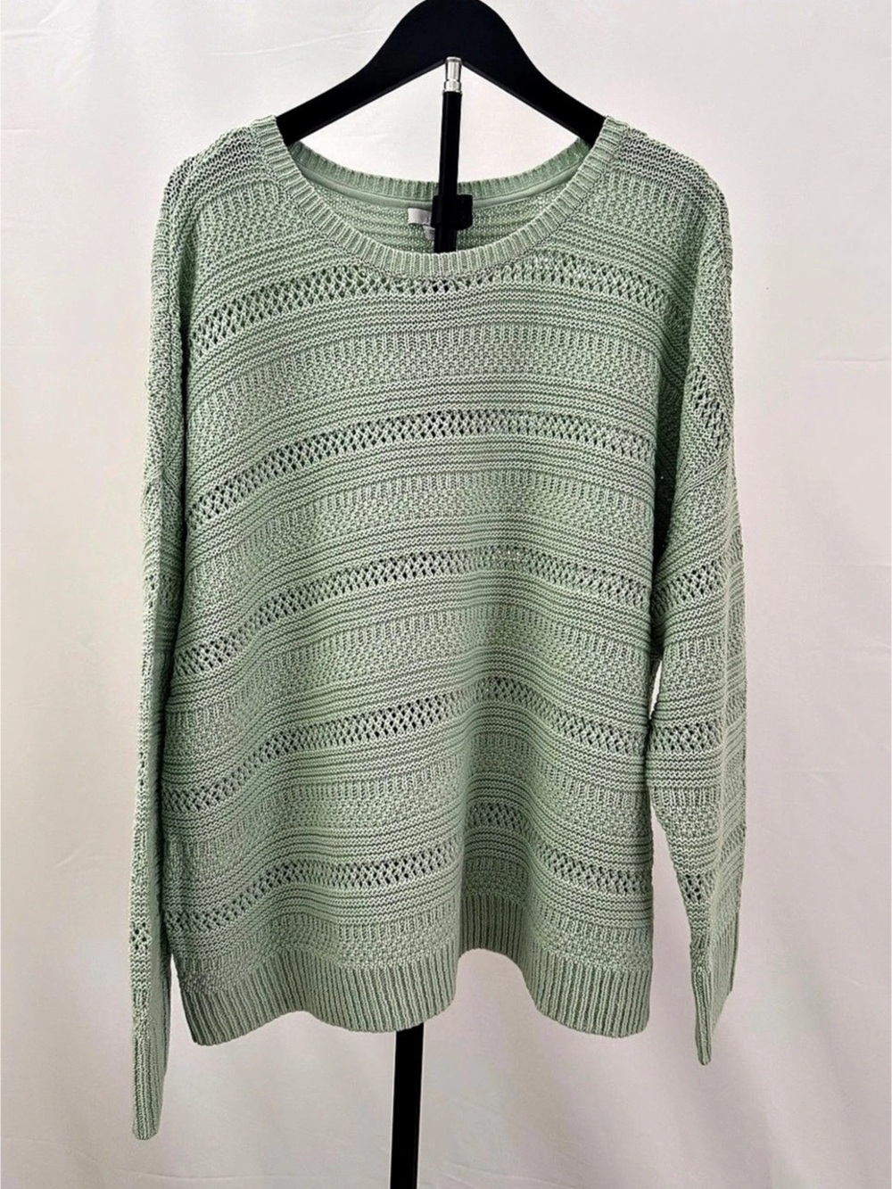 J. Jill Cotton Open Knit Sweater Size XL NWT